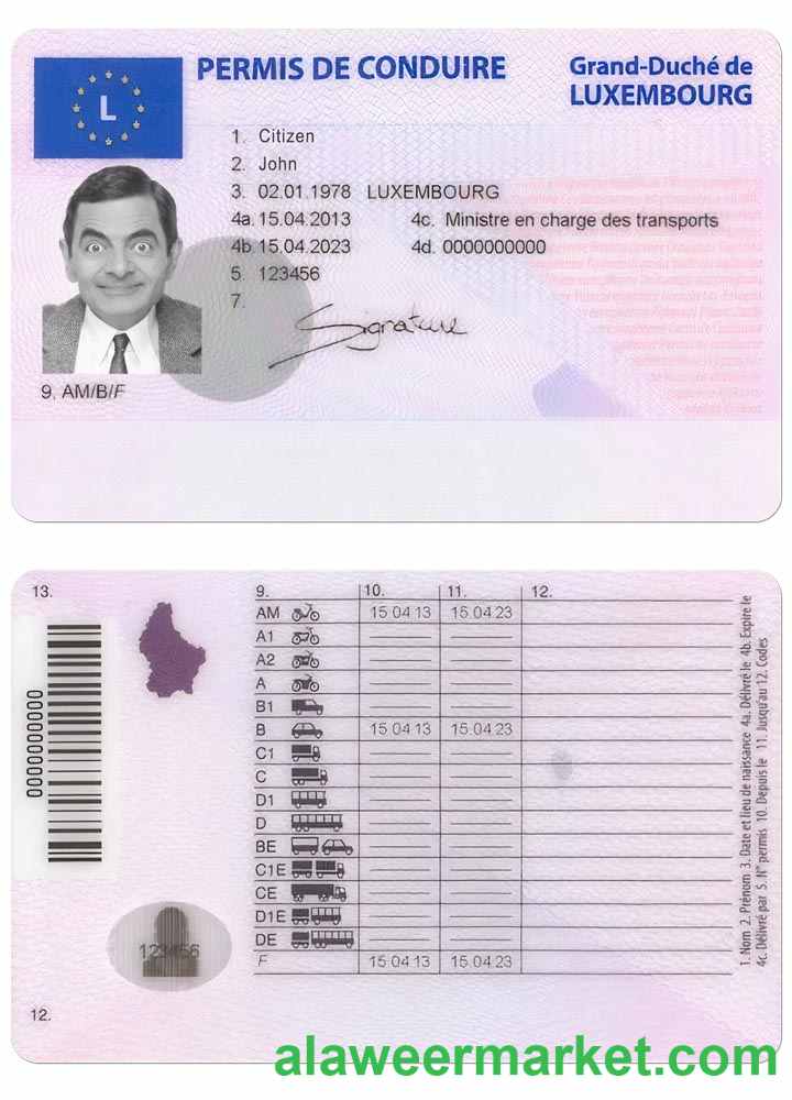 LUXEMBOURG driving license